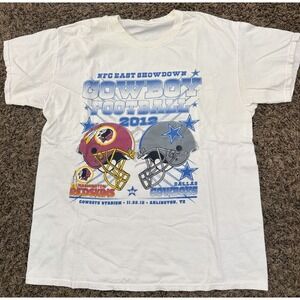 2012 NFC East Showdown T-shirt Cowboys Vs Redskins/Commanders White T-Shirt Sz L
